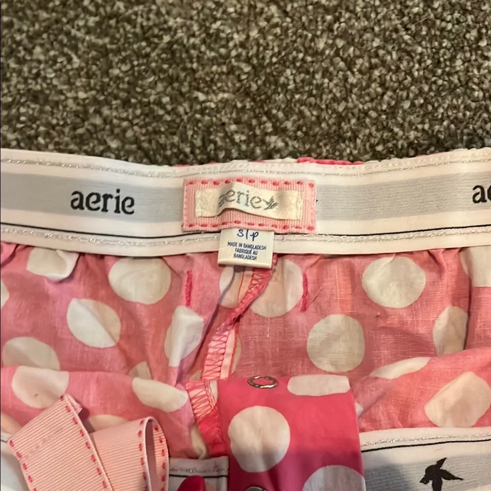 Aerie Pink Polka Dot Pajama Shorts - Picture 3 of 4